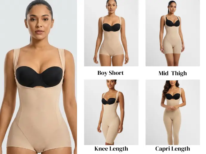 [WH3-BS-XXS-BGE-CB] STEP 3: Women's High Back Suit - WH3  (XXS, Boy Short Leg Length, Compression, BEIGE)
