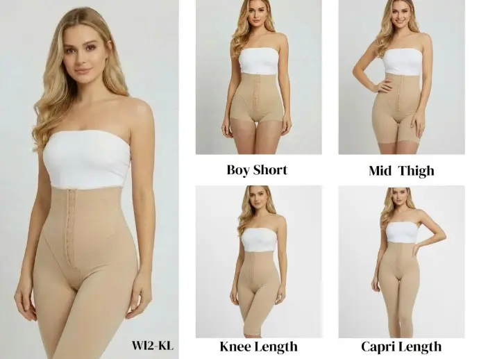 [WL2-BS-XXS-BGE-CB] Step 2: Women's Lower Body Suit - WL2  (XXS, Boy Short Leg Length, Compression, No Drain Sites, BEIGE)