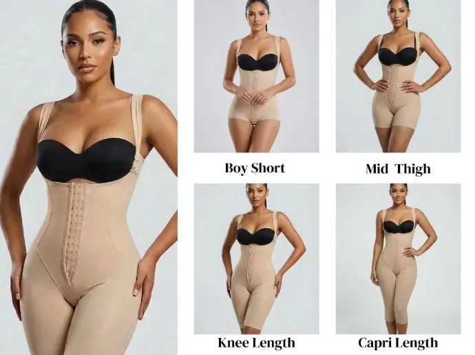 [WH2-BS-XXS-BGE-CB] STEP 2: Women's High Back Suit - WH2  (XXS, Boy Short Leg Length, Compression, No Drain Sites, BEIGE)