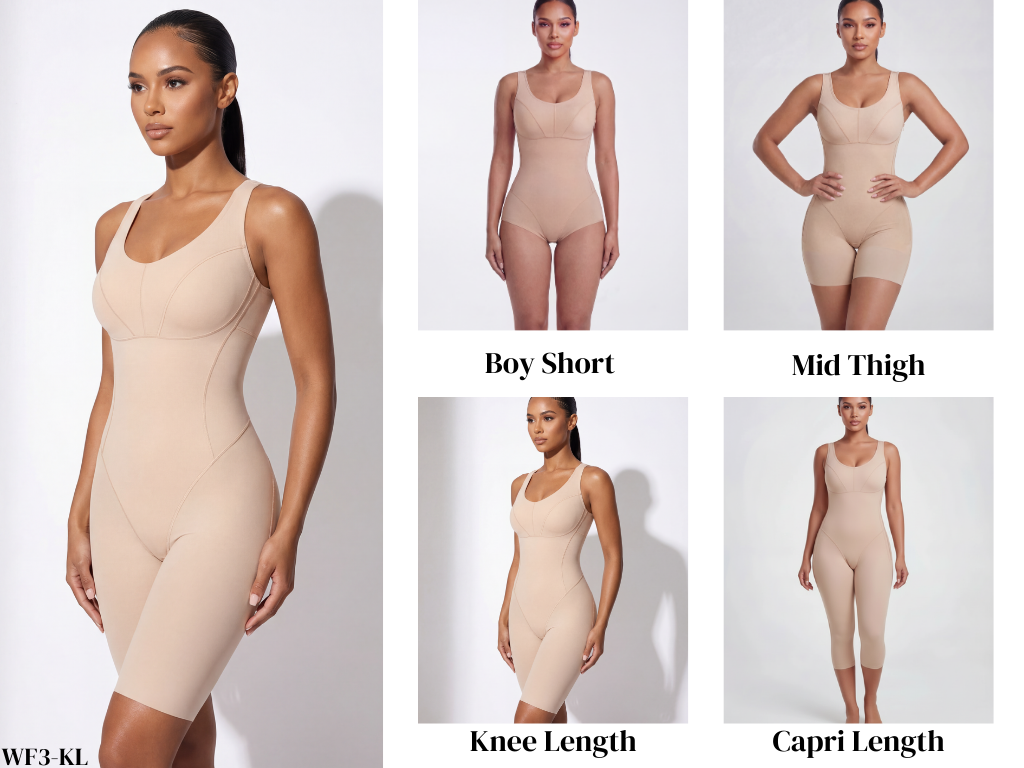 [WF3-BS-XXS-BGE-CB] Step 3: Women's Full Body Suit - WF3  (BEIGE, XXS, Boy Short Leg Length, Compression)