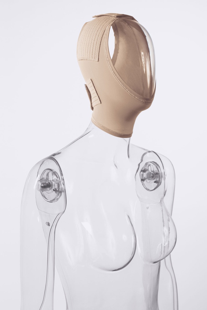 [UF100-S-BGE] Unisex Full Facial Wrap Adjustable Head and Neck Covered Ears - UF100  (S, BEIGE)