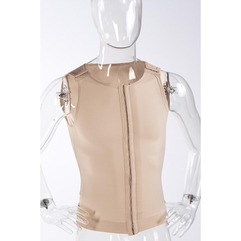 [MV-XS-N] Men's Vest Front Hook & Eye Adjustable Closure - MV (XS, Color Option: Nude)